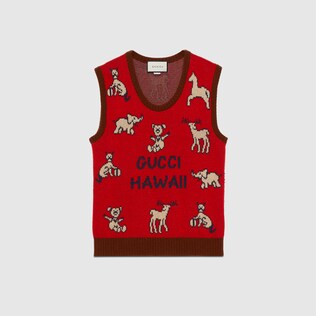 Gucci Hawaii wool cotton vest