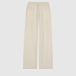 Pantalon en coton à rayures avec chaton