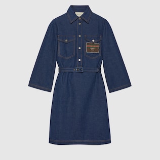 Short denim dress with Gucci Boutique