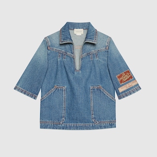 Chemise pour enfant en jean avec étiquettes