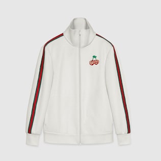 Piquet jersey zip-up jacket