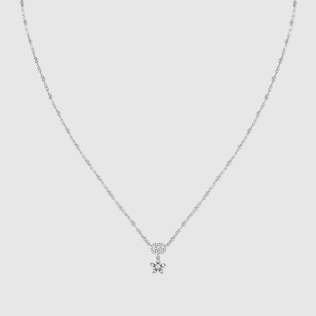 〔グッチ フローラ〕ダイヤモンド付き 18K ネックレス