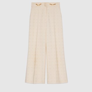 Pantalone a gamba larga in tweed