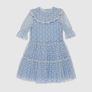 Robe pour enfant en tulle avec broderie guirlande GG