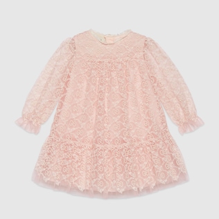 Abito in tulle con ricamo ghirlanda GG