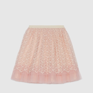 Jupe pour enfant en tulle avec broderie guirlande GG
