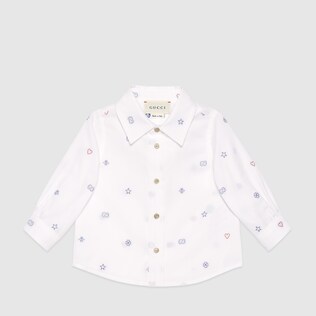 Camicia con motivo mix di simboli in fil coupé