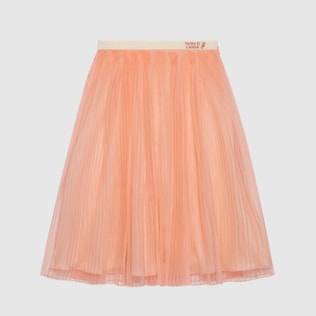 Gonna in organza di seta ricamata