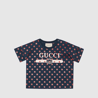 T-shirt pour bébé avec imprimé à pois Gucci