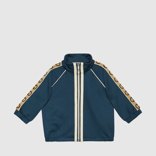 Baby technical jersey jacket with Interlocking G