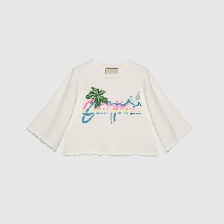 Sweat-shirt court « Gucci Hawaii »