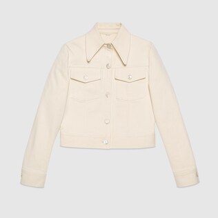 Veste en coton délavé avec étiquette Gucci