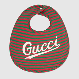 Babero de algodón logo Gucci para bebé