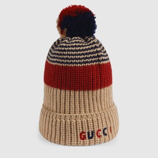 Kindermütze aus Wolle mit Gucci Stickerei