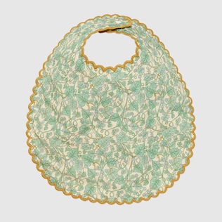 Baby ivy and flowers cotton bib