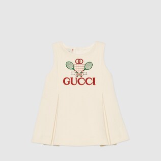 Robe pour bébé en coton avec broderie Gucci Tennis