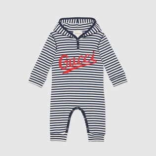 Mono a rayas con estampado Gucci para bebé