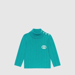 Baby-Rollkragenpullover aus Wolle mit GG