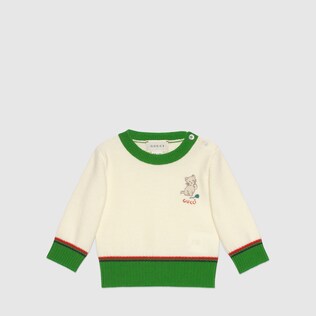 Baby wool sweater with kitten