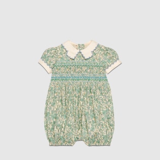 Baby-Einteiler aus Baumwolle mit Efeu und Blumen