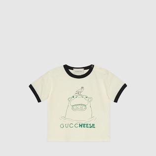 Baby-T-Shirt mit „Guccheese“ Tier-Print