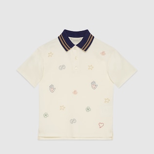 Polo pour enfant en coton brodé