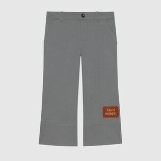 Children's gabardine trousers with Gucci label