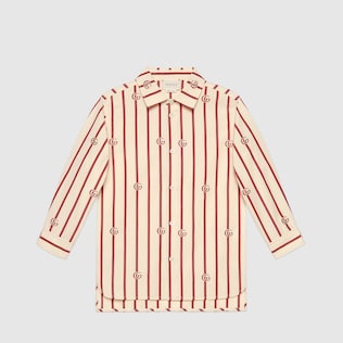 Camicia a righe con doppia G