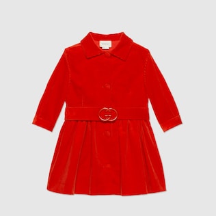 Cappotto in corduroy con cintura