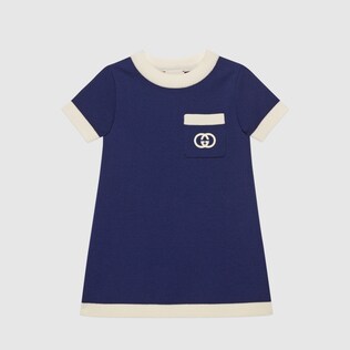Children's wool dress with Interlocking G