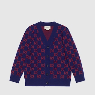 Cardigan in lana GG per bambini