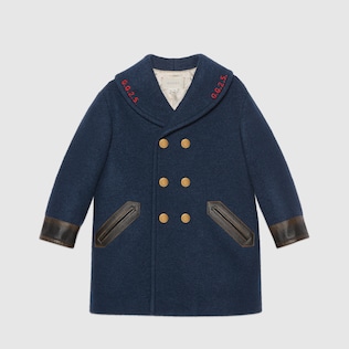 Manteau pour enfant en laine avec broderie