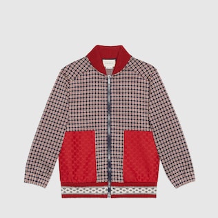 Babyjacke aus Baumwolle mit Hahnentrittmuster