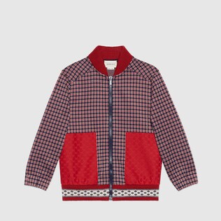Veste pour bébé en coton à motif pied-de-poule