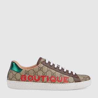 حذاء سنيكرز إيس بنقش GG للرجال مع طبعة Boutique