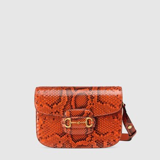 Gucci Horsebit 1955 python small shoulder bag