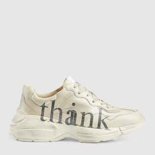 Rhyton Herrensneaker mit „think/thank“-Print