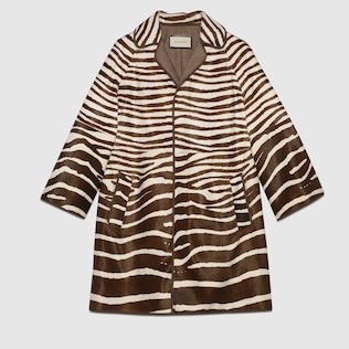 Cappotto in cavallino motivo zebra