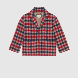 Veste en laine à carreaux