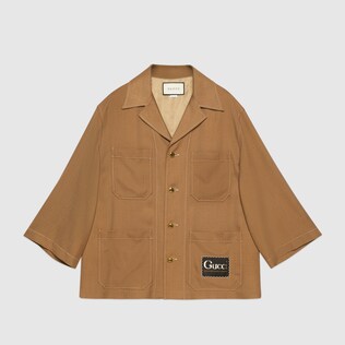 Camisa de viscosa con etiqueta Gucci