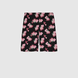 Shorts aus Seide mit Pfingstrosen-Print