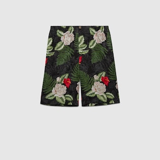 Short en viscose à imprimé hawaïen