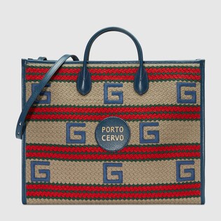 Porto Cervo striped tote bag