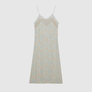 Abito sottoveste in crêpe floreale Gucci Liberty