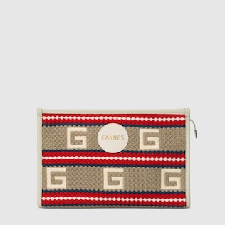 Cannes striped pouch