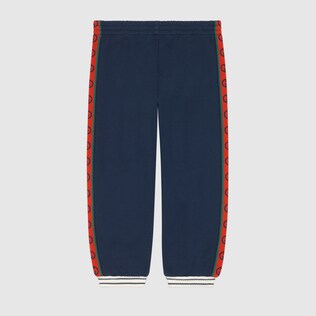 Children's cotton jogging bottoms with Interlocking G