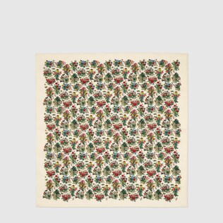 Floral bouquet print cotton scarf
