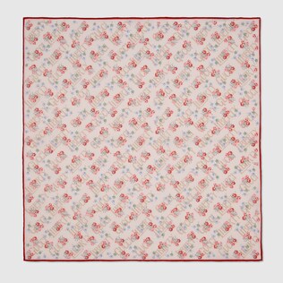 Fazzoletto da taschino in cotone a fiori Gucci Liberty