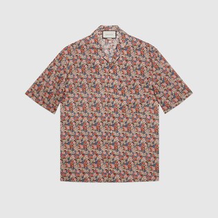 Bowling-Shirt mit Gucci Liberty-Print und Blumen