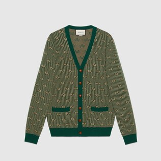 GG stripe wool cardigan